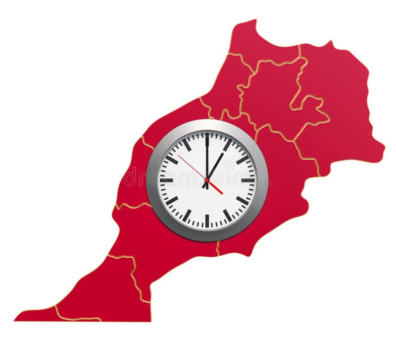 Tijdzones in het concept van Marokko het 3d teruggeven royalty-vrije illustratie