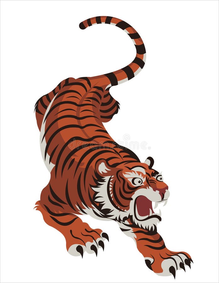 Tijgerdier chinese feng shui stock illustratie
