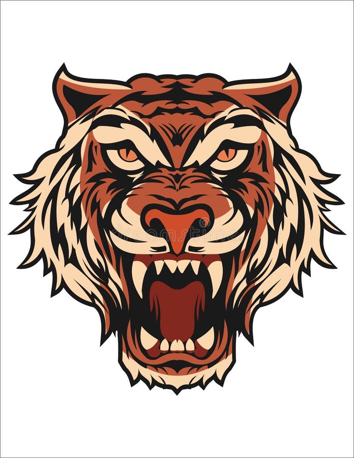 Tijgerkop. de tijger redden vector illustratie