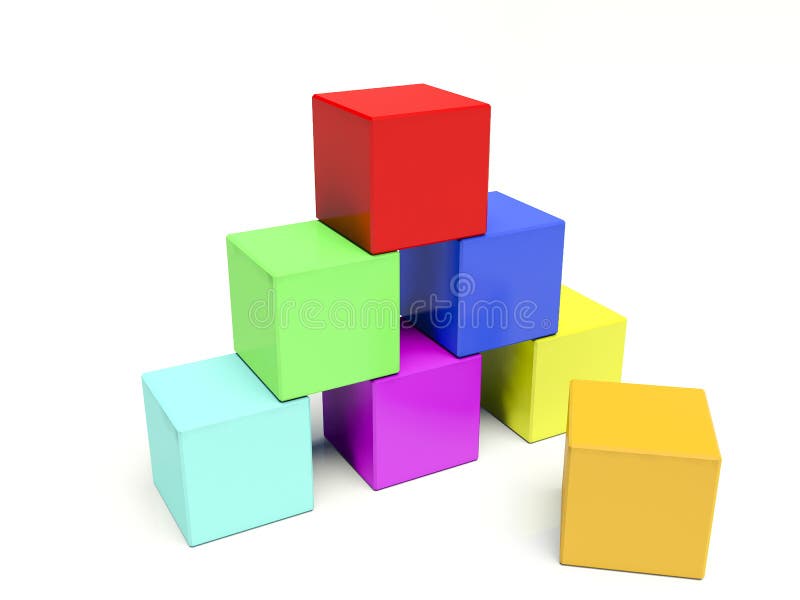 Blocos de construção 3D ilustração royalty free