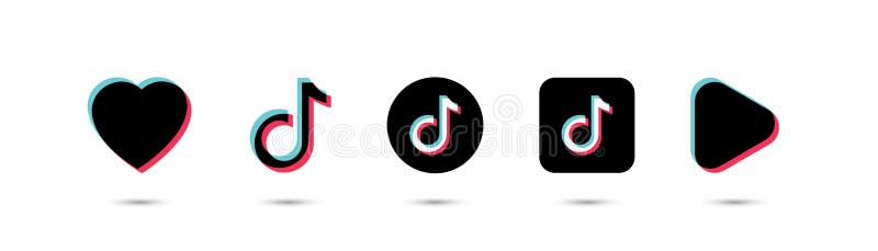 Tik Tok Tik Tok Logo With Heart Like And Play Button Of Tiktok Isolated On White Background Tik Tok Signs In Tricolor Vector Editorial Photography Illustration Of Play Radio 175819282