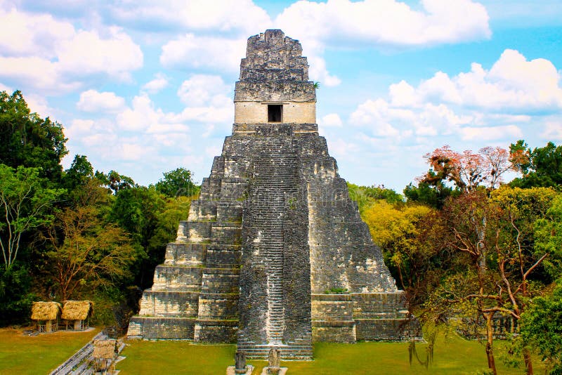 Tikal National Park on Unesco World Heritage. the Grand Plaza with the ...