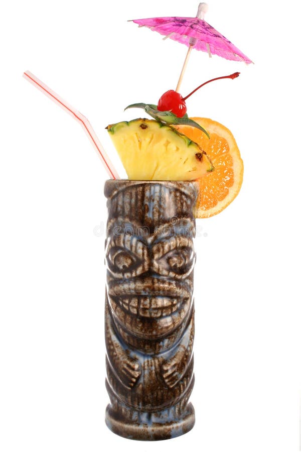 Tiki tropical fruit cocktail drink