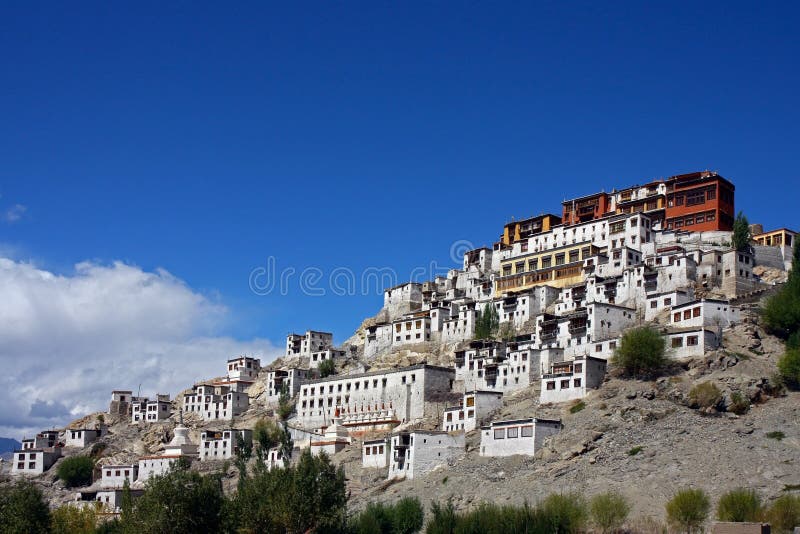 Tikse monastery in india stock image