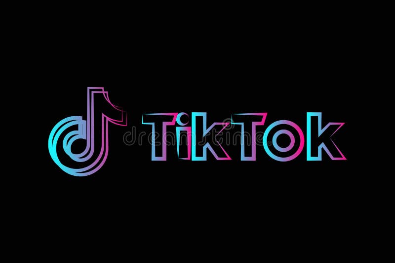 Tiktok Logo Background Typograph Black Background Editorial Photo -  Illustration of isolated, creative: 195186781