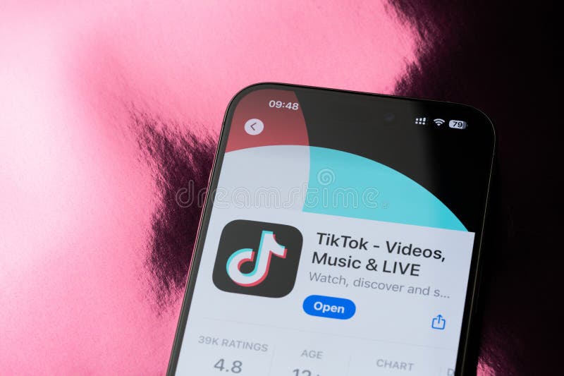 Tiktok mobile application ranking royalty free stock image