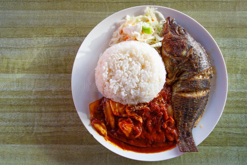 Tilapia fish, serve in Ghanaian style