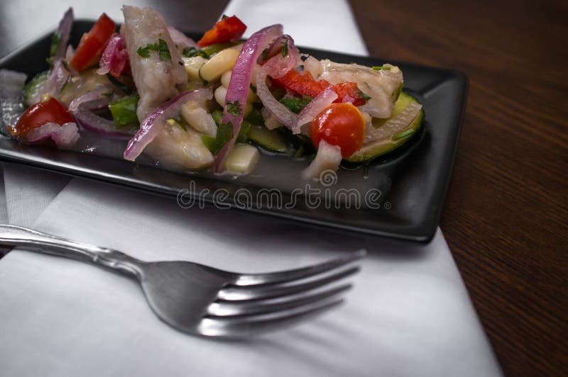 Tilapia peruana Ceviche foto de archivo. Imagen de peruano 85434194
