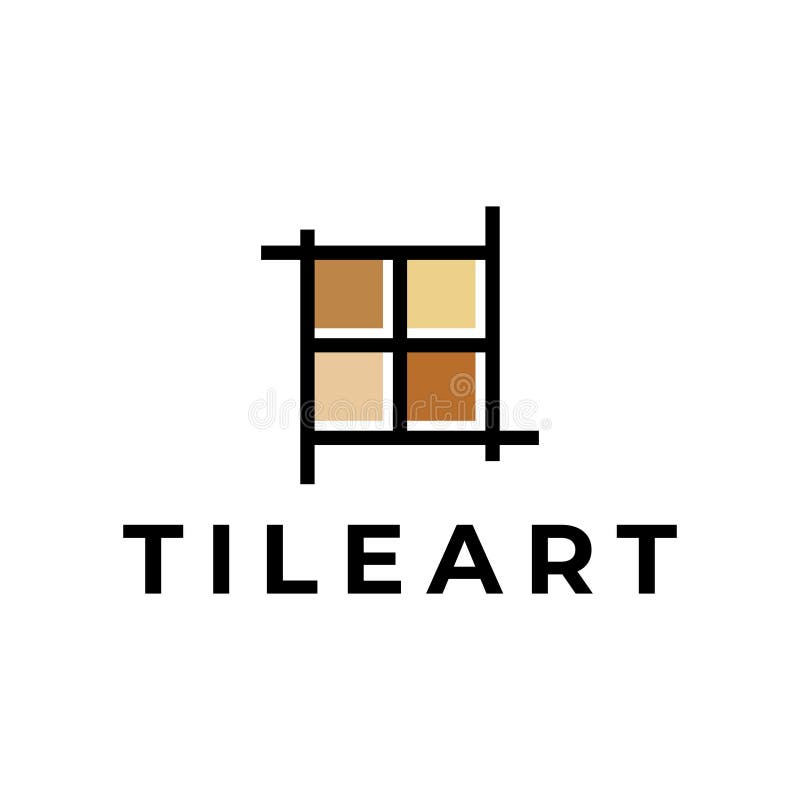 Tile art logo design stock vector. Illustration of hipster 242525148