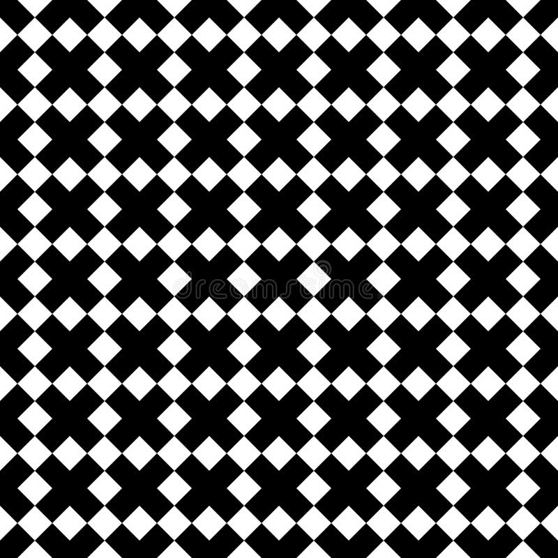 Tile black and white x cross vector pattern for seamless decoration background wallpaper