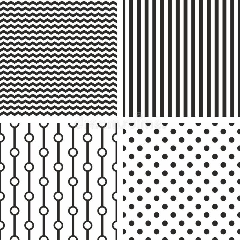 Tile Black and White Vector Pattern or Nordic Background Stock Vector