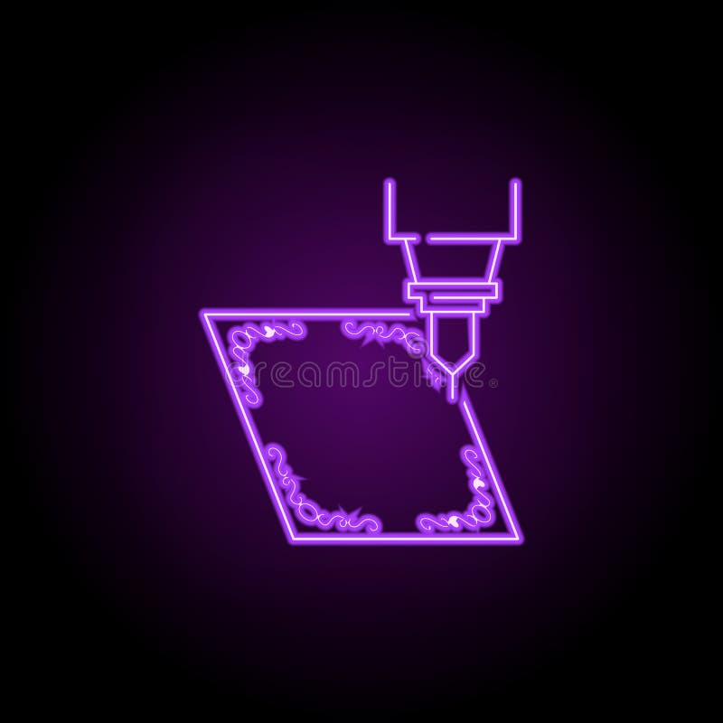 Tile engraving icon. Elements of Laser in neon style icons. Simple icon for websites, web design, mobile app, info graphics stock illustration