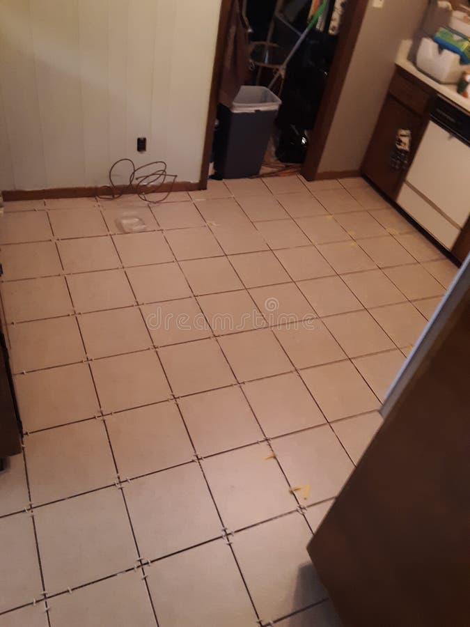 Tile Floor Missing Grout Kitchen Stock Photo Image of tile, floor