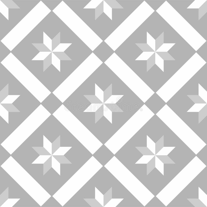 Tile Grey, Black and White Decorative Floor Tiles Vector Pattern Stock