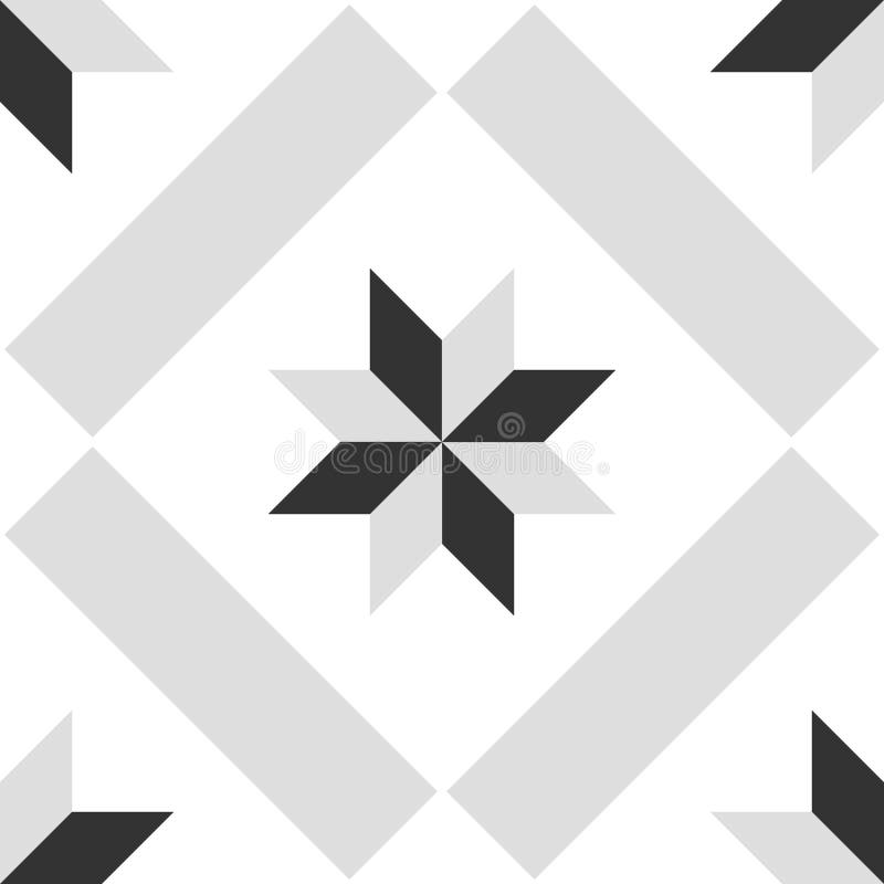 Spanish Tiles Pattern, Moroccan And Portuguese Tile Seamless Design In Black And White Azulejo