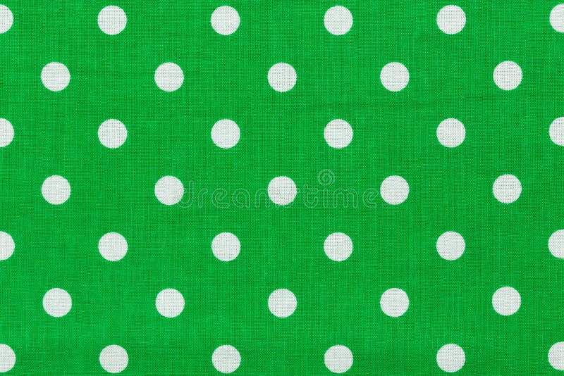 Tile Pattern with White Polka Dots on Green Background. Stock Photo