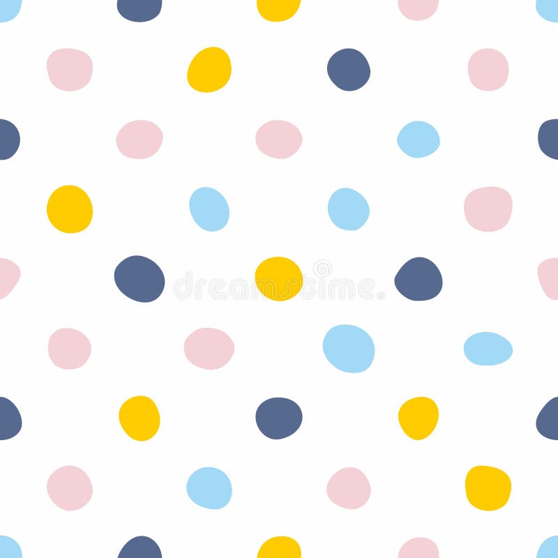 Tile Vector Pattern With Pastel Hand Drawn Polka Dots On White Background Stock Vector Illustration Of Pattern Hand