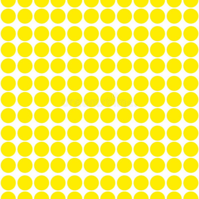 Tile Vector Pattern with White Polka Dots on Yellow Background Stock