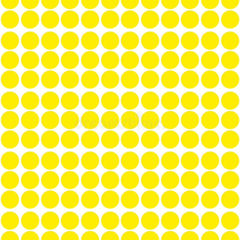 Tile vector pattern with white polka dots on yellow background