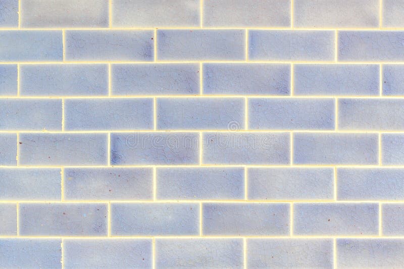 Texture background of blue and white tile wall.