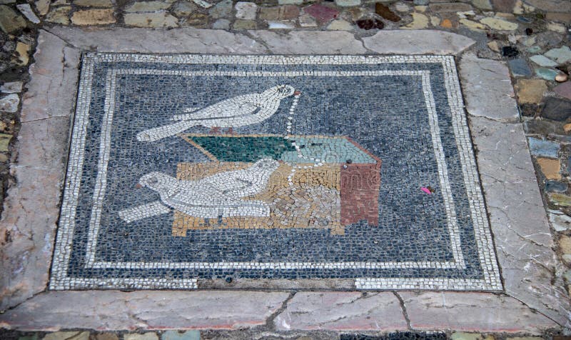 A Tiled Floor Among the Ruins of Pompeii stock photos A Tiled Floor Among the Ruins of Pompeii stock photos
