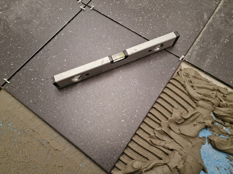 Tiles Installation Process in Progress Stock Image Image of progress, construction 257190245