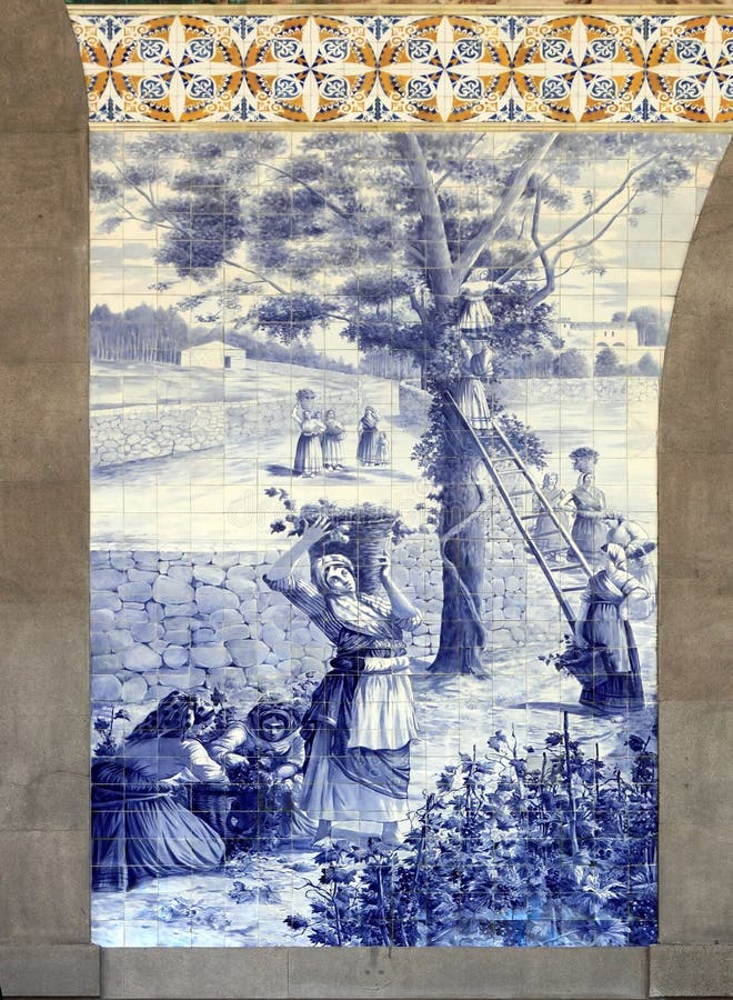 Porto Tile Painting stock image. Image of portugal, rural 32346437