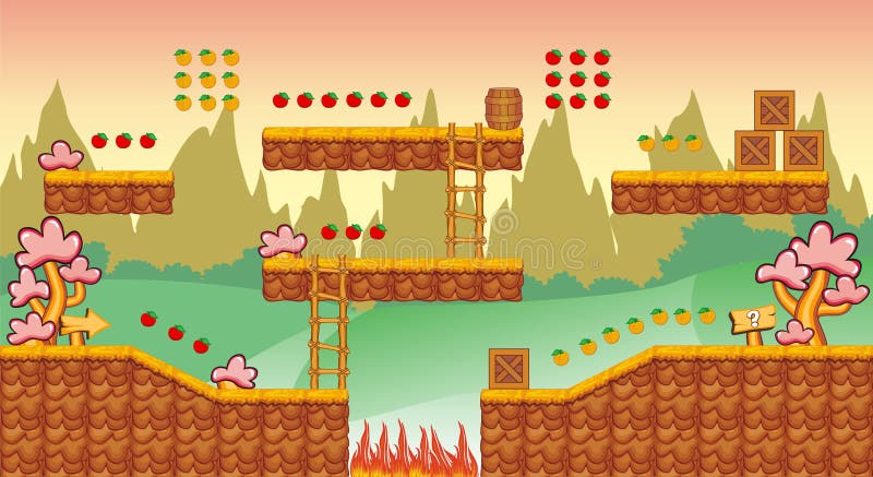 2D Jogo 18 Da Plataforma De Tileset Ilustração do Vetor - Ilustração de  cartoon, sinal: 38965059