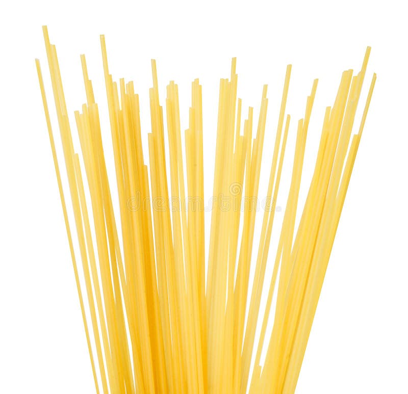 Till hälften en grupp av spagetti på en vit isolerad bakgrund royaltyfri foto Till hälften en grupp av spagetti på en vit isolerad bakgrund royaltyfri foto