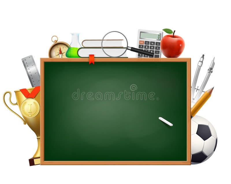 tillbaka skola till Bakgrund med en svart tavla och en krita Tillbehör för studie och utbildning stock illustrationer tillbaka skola till Bakgrund med en svart tavla och en krita Tillbehör för studie och utbildning stock illustrationer