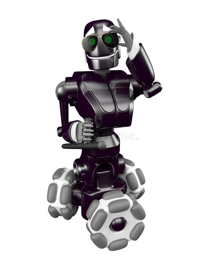 Tillbaka svart robot royaltyfri illustrationer