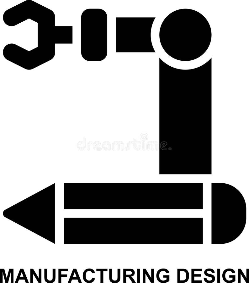 Tillverkningsdesign för industridesign design design design för solida specialtecken ikon royaltyfri illustrationer