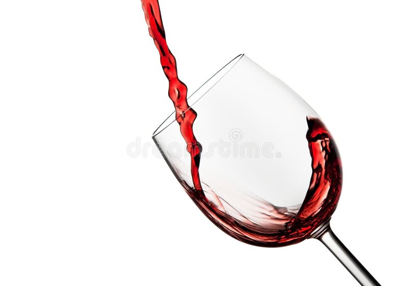 Tilted Crystal Wine Glass with Red Wine Stock Image Image of fragile