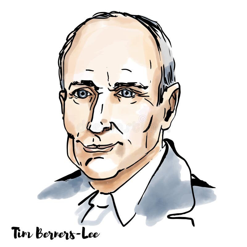 Tim Berners-Lee Portrait editorial stock Illustration of library - 175802204