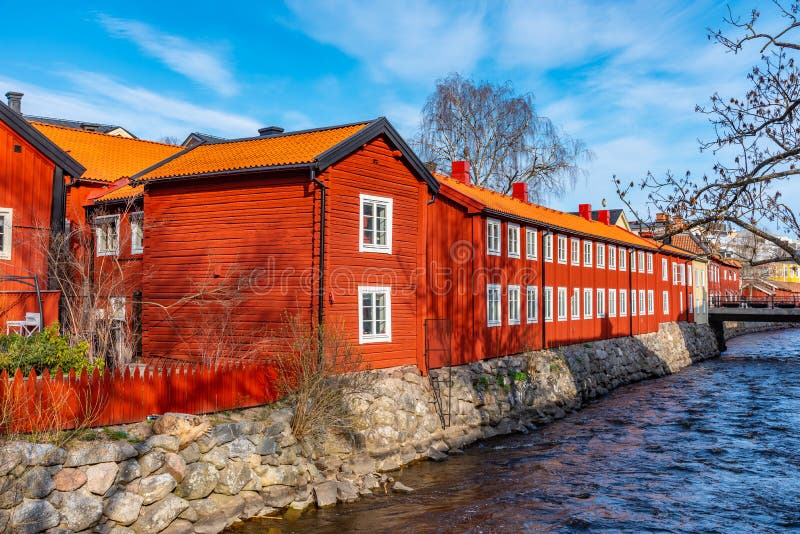 Timber buildings in Gamla stan part of Vasteras, Sweden