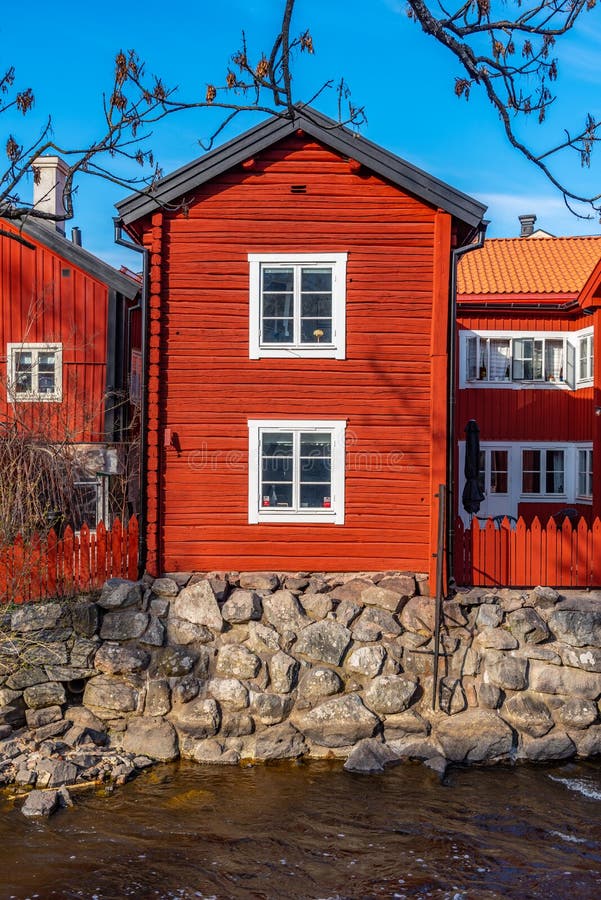 Timber buildings in Gamla stan part of Vasteras, Sweden