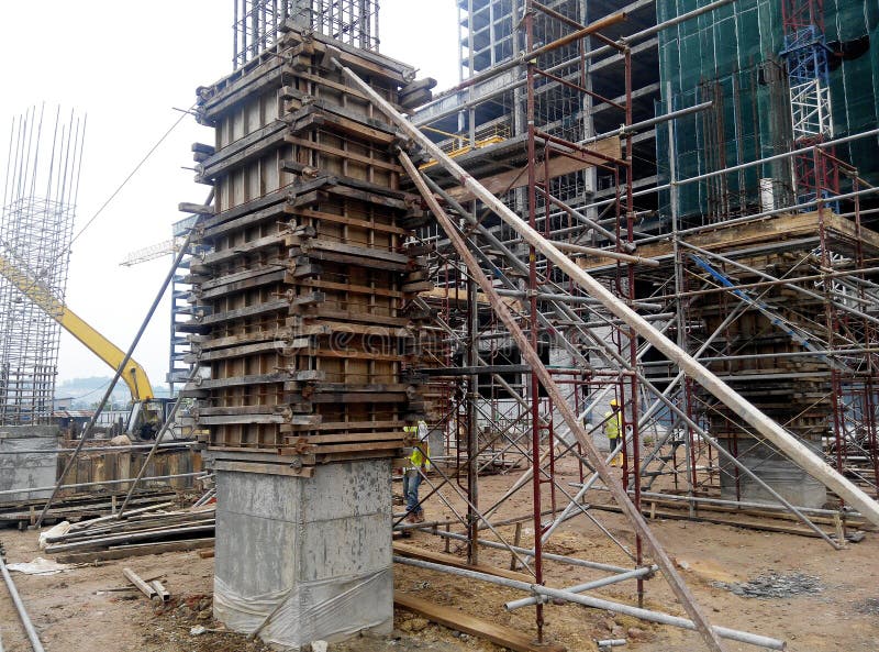 Timber Column Formwork Under Construction At The ...