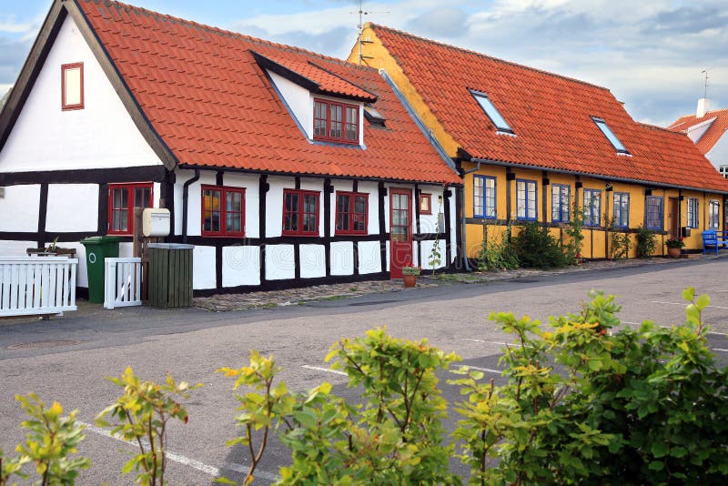 Timber framing house in Gudhjem, Bornholm Island, Denmark