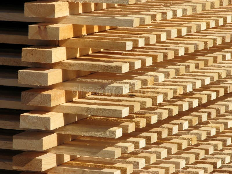 Corner of the timber stack. Corner of the timber stack