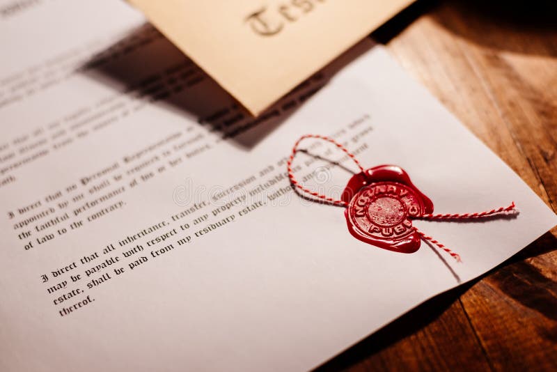 Timbre de cire de notaire - joint image stock Timbre de cire de notaire - joint image stock