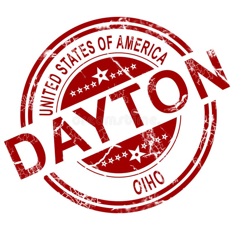 Timbre de Dayton Ohio avec le fond blanc illustration libre de droits Timbre de Dayton Ohio avec le fond blanc illustration libre de droits