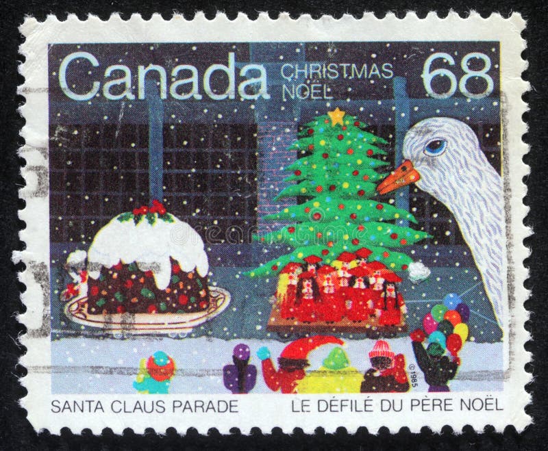 Timbre De Noël Imprimé Dans Le Canada Image stock éditorial - Image du  enveloppe, peintre: 83656049