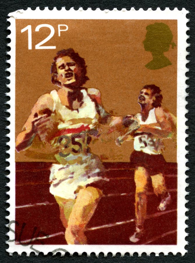 Timbre-poste BRITANNIQUE d'athlétisme photo libre de droits Timbre-poste BRITANNIQUE d'athlétisme photo libre de droits