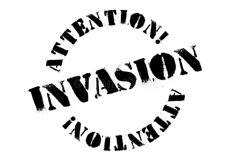 Invasion typographic stamp. Typographic sign, badge or logo. Invasion typographic stamp. Typographic sign, badge or logo