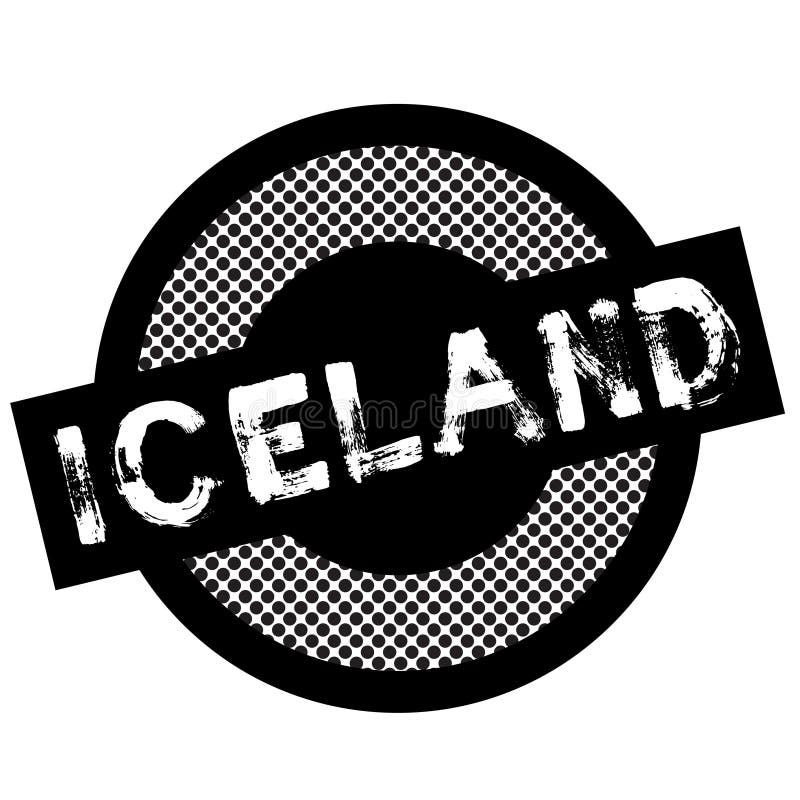 Timbre typographique de l'Islande illustration stock Timbre typographique de l'Islande illustration stock
