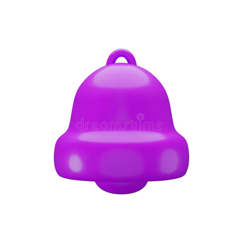 Timbre violeta 3d vectorial. representaciones realistas lindas del color timbre de notificación de señal de alerta de nuevo símbol stock de ilustración