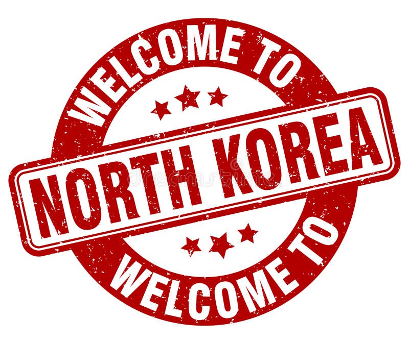 Timbro di benvenuto in corea del nord. segno di tondo della corea del nord illustrazione di stock