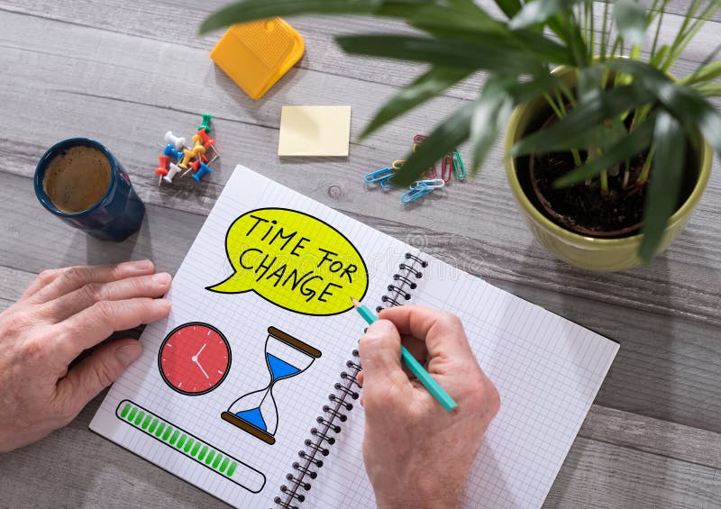 Time for change concept on a notepad royalty free stock image Time for change concept on a notepad royalty free stock image
