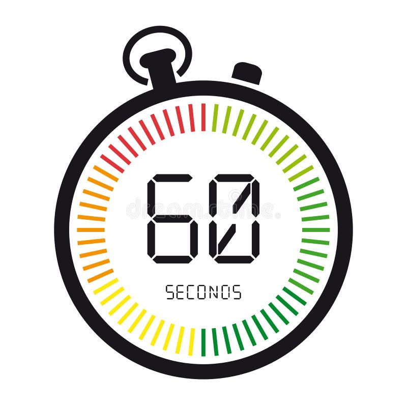 Time And Clock, 60 Seconds - Vector Illustration - Isolated On White royalty free illustration Time And Clock, 60 Seconds - Vector Illustration - Isolated On White royalty free illustration