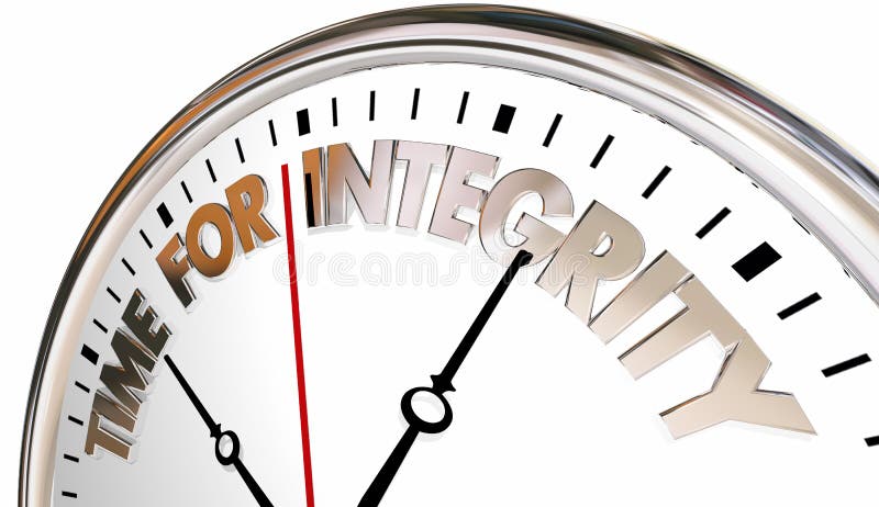 Time för anseende för förtroende för fullständighetsklockaärlighet stock illustrationer Time för anseende för förtroende för fullständighetsklockaärlighet stock illustrationer